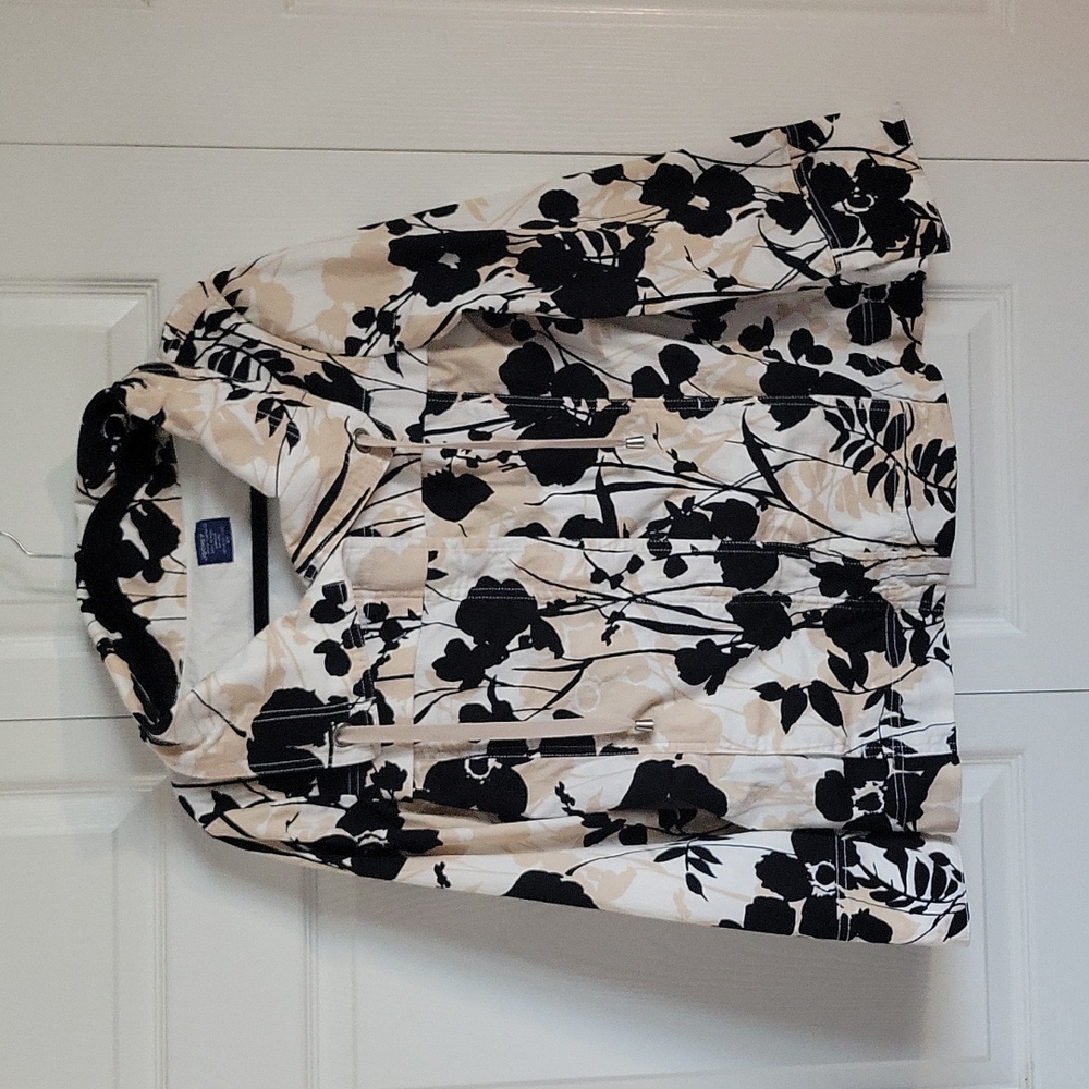 Jockey person to person floral jacket zip and button up size small